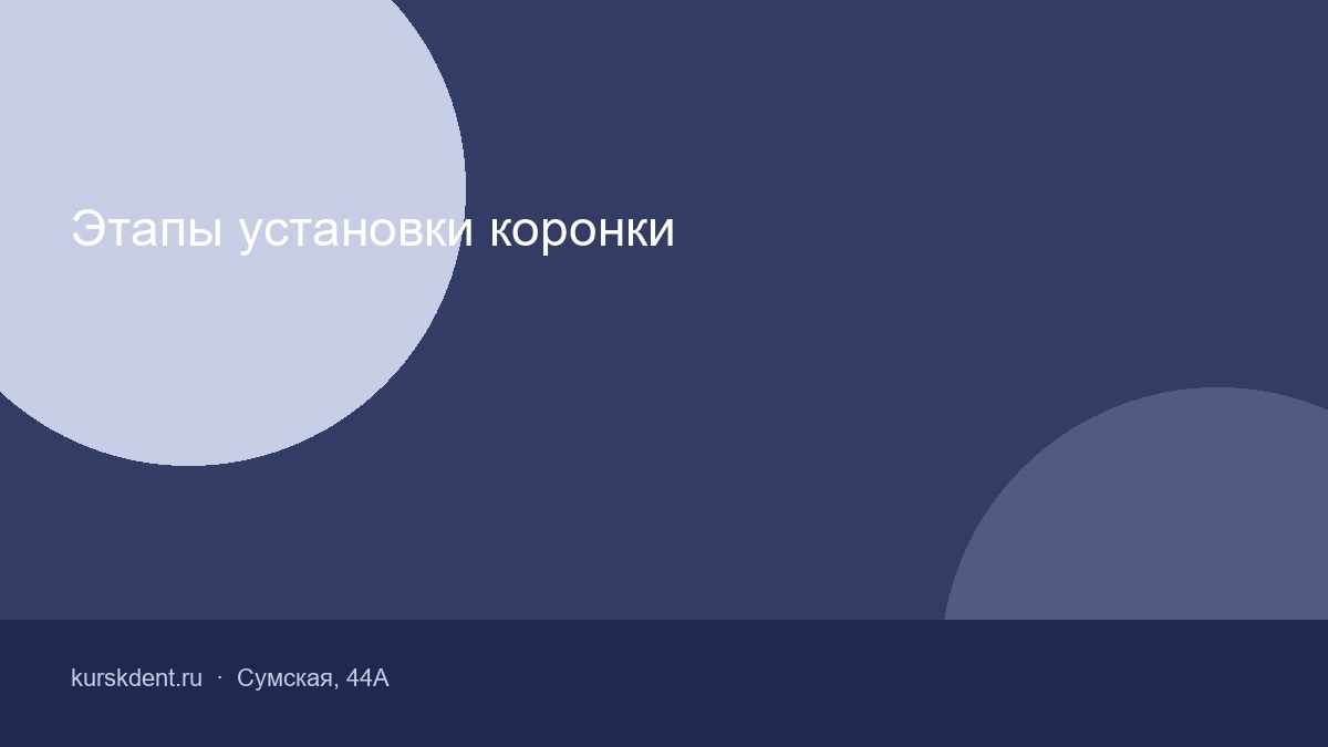 Этапы установки коронки